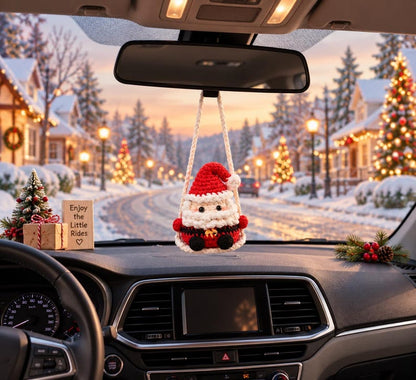 Crochet Christmas Car Ornament, Christmas Gifts, Handmade Snowman, Santa, Penguin, Grin, Crochet car hanging, Cute Grin Car Charm, Xmas Gift