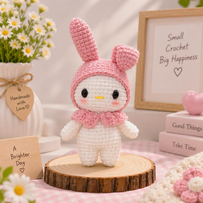 Handmade Crochet Kuromi Plush, Amigurumi Kuromi, Kuromi Crochet Doll, Kuromi Plushie Kuromi Keychain, Kawaii Sanrio Bag Charm, Gift for Her