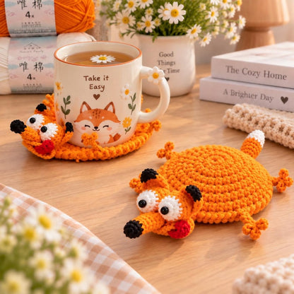 Handmade Animal Coaster, Funny Crochet Coaster, Cute Mug Rug - Unique Gift, Desk Decor, Gift for Her, Housewarming Gift