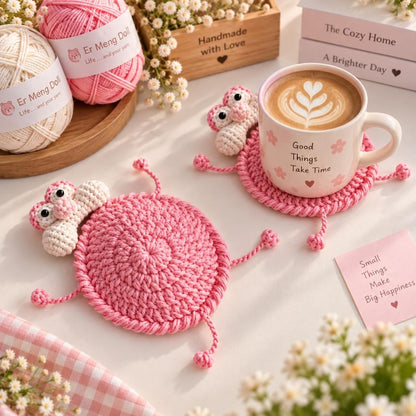 Handmade Animal Coaster, Funny Crochet Coaster, Cute Mug Rug - Unique Gift, Desk Decor, Gift for Her, Housewarming Gift