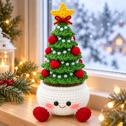 Crochet Christmas Tree Doll | Festive Mantel and Shelf Decor | Handmade Christmas Gift