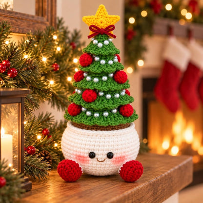 Crochet Christmas Tree Doll | Festive Mantel and Shelf Decor | Handmade Christmas Gift