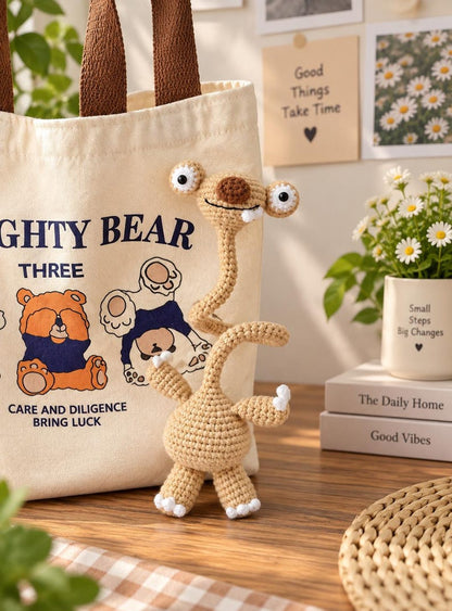 Sid the Sloth Amigurumi, Crochet Sloth, Ice Age Character Crochet, Gift For Her, Bag Charm, Long Neck Sloth, Crochet Sid Keychain, Sid Lover