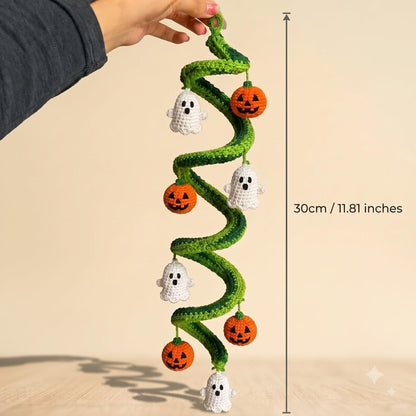 Crochet Halloween Garland | Handmade Amigurumi Halloween Decor | Whimsical Pumpkin Ghost Bunting