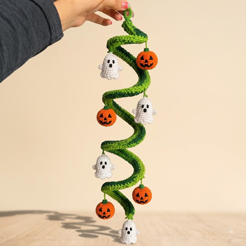 Crochet Halloween Garland | Handmade Amigurumi Halloween Decor | Whimsical Pumpkin Ghost Bunting