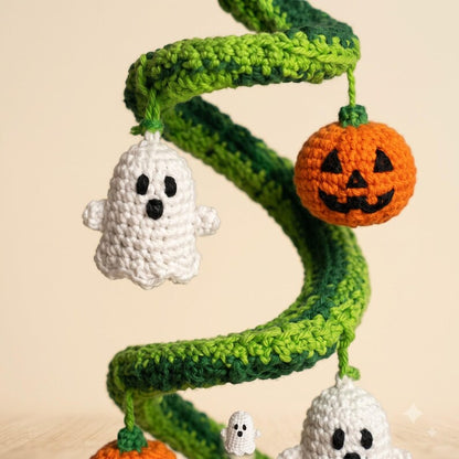 Crochet Halloween Garland | Handmade Amigurumi Halloween Decor | Whimsical Pumpkin Ghost Bunting