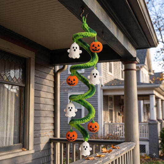 Crochet Halloween Garland | Handmade Amigurumi Halloween Decor | Whimsical Pumpkin Ghost Bunting