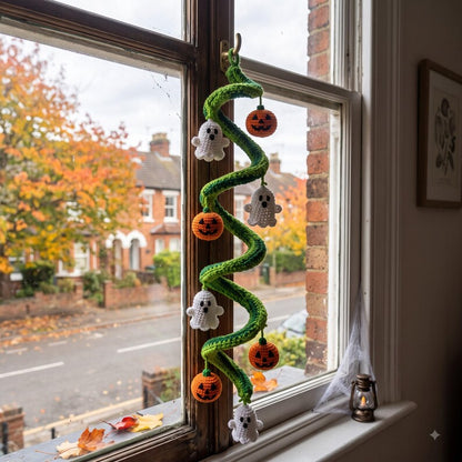 Crochet Halloween Garland | Handmade Amigurumi Halloween Decor | Whimsical Pumpkin Ghost Bunting