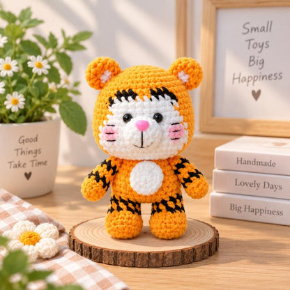 Crochet Winnie Pooh And Friends Set, Cute Animal Crochet Dolls Set – Kawaii Amigurumi Animals – Handmade Mini Plush Toys – Gift Set