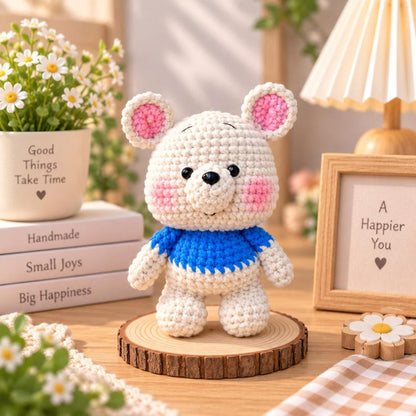 Crochet Winnie Pooh And Friends Set, Cute Animal Crochet Dolls Set – Kawaii Amigurumi Animals – Handmade Mini Plush Toys – Gift Set