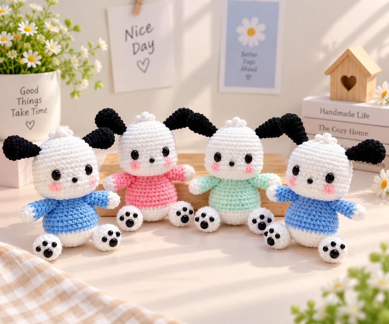 Crochet Puppy Plushie Dog, Handmade Amigurumi Puppy Toy, Cute Dog Stuffed Animal Gift, Soft Crochet Doll, Crochet keychain, Plushie