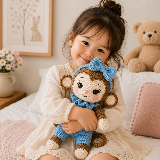 Handmade Amigurumi Monkey, Crochet Monkey Doll, Cute Baby Gift, Nursery Decor, Monkey Plush Toy, Baby Shower Gift, Birthday Gift
