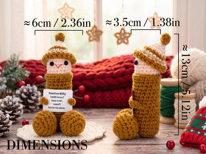 Funny Crochet Christmas Plush, Handmade Holiday Gift, Silly Crochet Doll, Unique Christmas Gift, Stocking Stuffer, Funny Gift