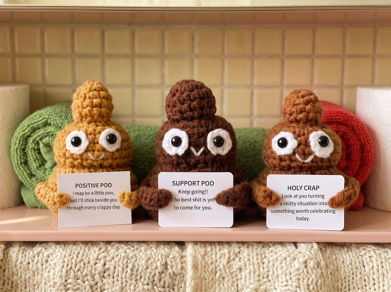 Funny Crochet Doll, Handmade Plush Toy, Silly Novelty Gift, Quirky Desk Decor, Funny Gift for Friends, Unique Handmade Gift