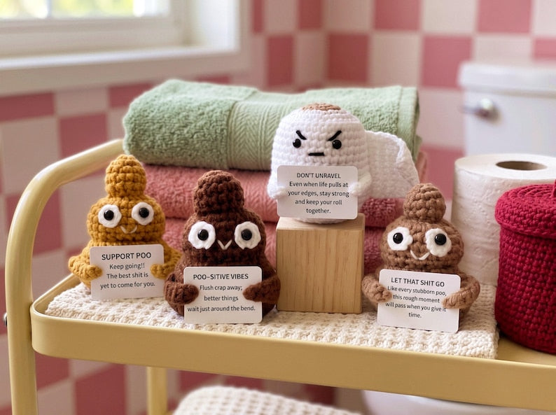Funny Crochet Doll, Handmade Plush Toy, Silly Novelty Gift, Quirky Desk Decor, Funny Gift for Friends, Unique Handmade Gift
