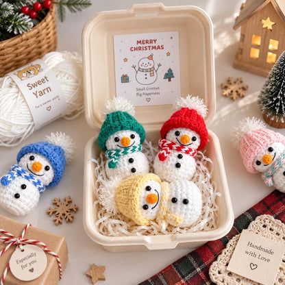 Crochet Snowman, Handmade Christmas Decor, Cute Snowman Ornament, Winter Table Decoration, Holiday Gift, Christmas Gift for Her