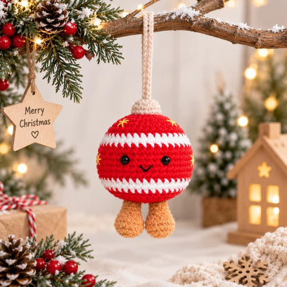 Jellycat Christmas Ball Crochet, Xmas Ornaments Decoration, Tree Decor Amigurumi, Christmas Crochet, Christmas Decorations, Christmas Gift