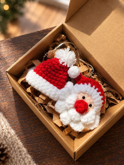 Santa Claus Crochet Keychain | Christmas Ornament, Bag Charm, Tree Decor, Stocking Stuffer, Xmas Gift