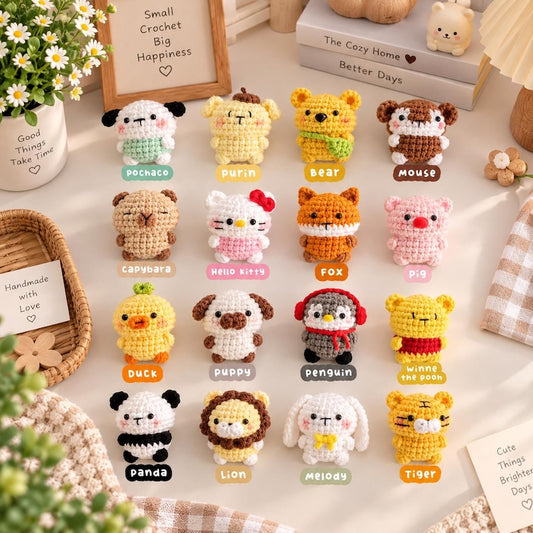Cute Crochet Animal Keychains, Handmade Amigurumi Plush Bag Charms, Tiny Stuffed Animal Gifts, Friend Gift, Crochet Keychain, Christmas Gift