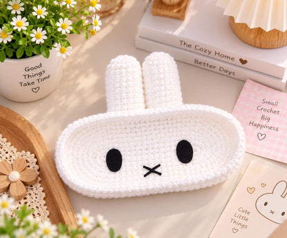Crochet Miffy Glasses Holder: Acrylic Eyeglass Tray, Crochet Cute Glasses Holder