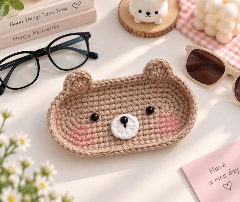 Crochet Bear Glasses Holder, Teddy Bear Eyeglass, Gift For Him, Gift For Her, Kitty Glasses Holder, Bear Case Holder, Miffy Glasses Holder