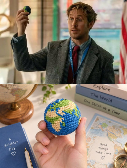 Crochet Earth Keychain, Amigurumi Globe Keyring, Project Hail Maryi As Seen In The Movie, Mini Planet Earth Bag Charm, Earth Day Gift