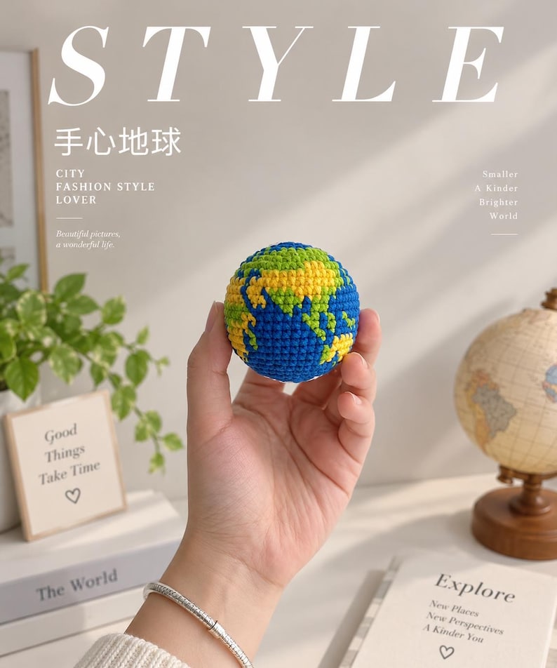 Crochet Earth Keychain, Amigurumi Globe Keyring, Project Hail Maryi As Seen In The Movie, Mini Planet Earth Bag Charm, Earth Day Gift