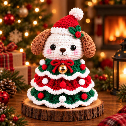 Crochet Christmas Tree Doll, Reindeer Fox Owl Snowman Puppy, Handmade Holiday Decor, Amigurumi Christmas Gift