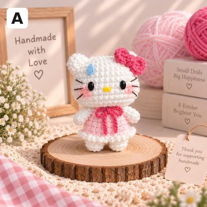 Handmade Crochet Kitty Keychain, Crochet Keychain, Amigurumi Plush Bag Charm, Gift For Her, Cute Kitty, Crochet Cat, Plushie Keychain