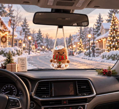Crochet Christmas Car Ornament, Christmas Gifts, Handmade Snowman, Santa, Penguin, Grin, Crochet car hanging, Cute Grin Car Charm, Xmas Gift