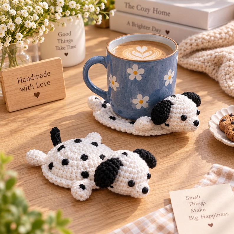 Handmade Animal Coaster, Funny Crochet Coaster, Cute Mug Rug - Unique Gift, Desk Decor, Gift for Her, Housewarming Gift