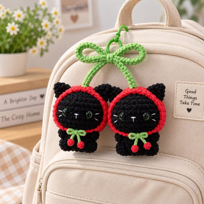 Cute Crochet Bear Keychain, Handmade Amigurumi Bear Bag Charm, Kawaii Teddy Keyring, Gift for Her, Cute Backpack Charm