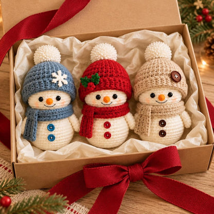 Handmade Snowman Ornament | Crochet Christmas Tree Decor | Stocking Stuffer and Winter Gift