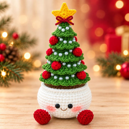 Crochet Christmas Tree Doll | Festive Mantel and Shelf Decor | Handmade Christmas Gift