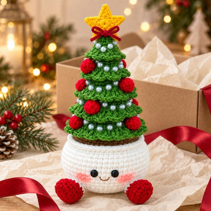 Crochet Christmas Tree Doll | Festive Mantel and Shelf Decor | Handmade Christmas Gift