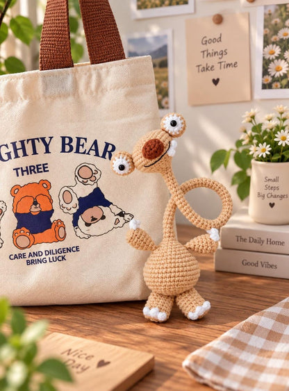 Sid the Sloth Amigurumi, Crochet Sloth, Ice Age Character Crochet, Gift For Her, Bag Charm, Long Neck Sloth, Crochet Sid Keychain, Sid Lover