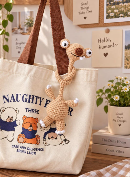 Sid the Sloth Amigurumi, Crochet Sloth, Ice Age Character Crochet, Gift For Her, Bag Charm, Long Neck Sloth, Crochet Sid Keychain, Sid Lover