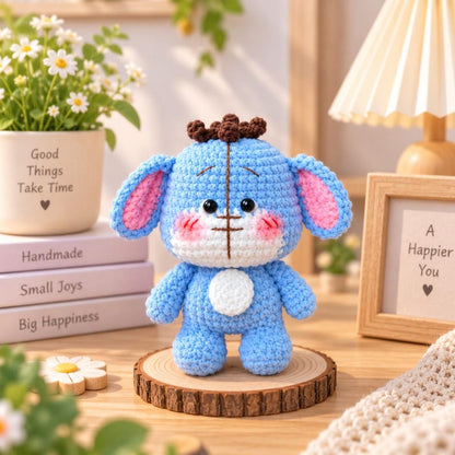 Crochet Winnie Pooh And Friends Set, Cute Animal Crochet Dolls Set – Kawaii Amigurumi Animals – Handmade Mini Plush Toys – Gift Set