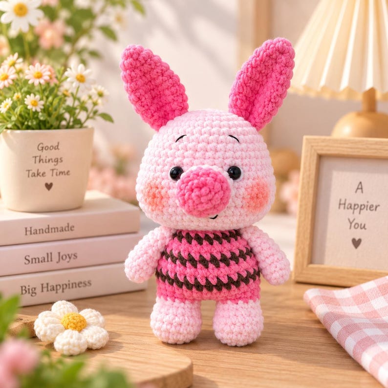 Crochet Winnie Pooh And Friends Set, Cute Animal Crochet Dolls Set – Kawaii Amigurumi Animals – Handmade Mini Plush Toys – Gift Set