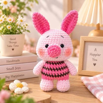 Crochet Winnie Pooh And Friends Set, Cute Animal Crochet Dolls Set – Kawaii Amigurumi Animals – Handmade Mini Plush Toys – Gift Set