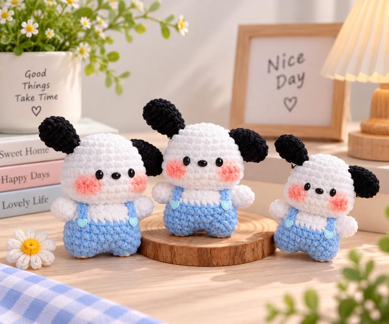 Crochet Puppy Plushie Dog, Handmade Amigurumi Puppy Toy, Cute Dog Stuffed Animal Gift, Soft Crochet Doll, Crochet keychain, Plushie