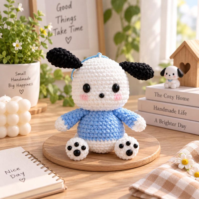 Crochet Puppy Plushie Dog, Handmade Amigurumi Puppy Toy, Cute Dog Stuffed Animal Gift, Soft Crochet Doll, Crochet keychain, Plushie