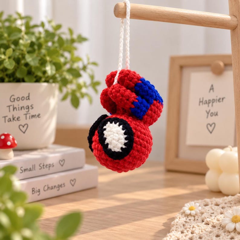 Crochet Spider Car Hanging, Cute Hero Hanging From Mirror, Spider Decoration, Spider Amigurumi, Plush Spider Car Charm, Gifts For Him Her