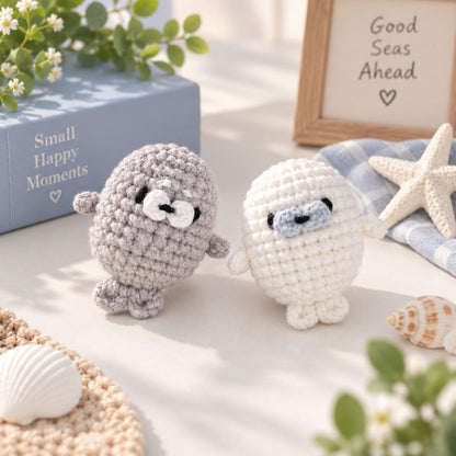 Crochet Seal Amigurumi, Handmade Baby Seal Plush, Cute Ocean Animal, Mini Crochet Seal Toy, Marine Lover Gift, Crochet Sea Animal