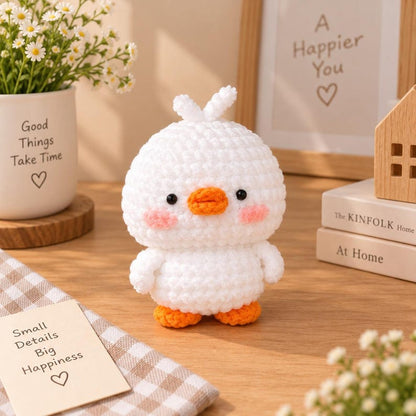 Cute Crochet Duck Plush, Handmade Amigurumi Duck Toy, Kawaii Yellow Duck & White Duck, Mini Crochet Animal, Gift for Duck Lovers, Angry Duck