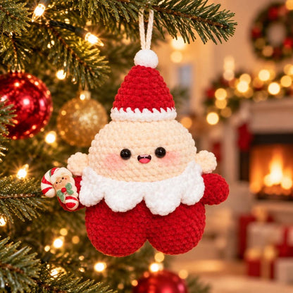 Crochet Christmas Ornament | Handmade Amigurumi Tree Decoration | Red or Green Holiday Gift