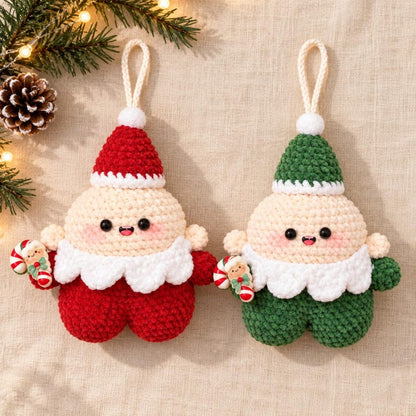 Crochet Christmas Ornament | Handmade Amigurumi Tree Decoration | Red or Green Holiday Gift