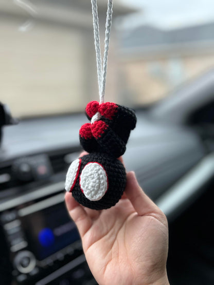 Handmade Crocheted Spider-Man Hanging Car Charm