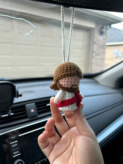 Crochet Mini Jesus Keychain/Hanging, Birthday Gift
