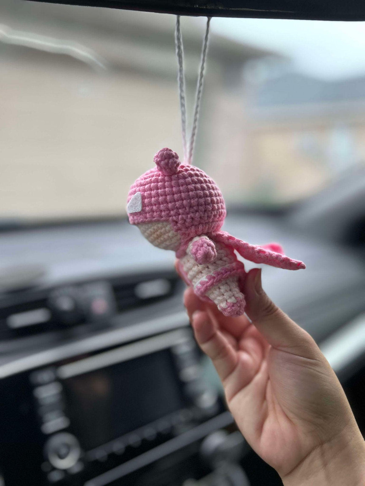 Handmade Crochet Batman Car Charm, Superhero Decor